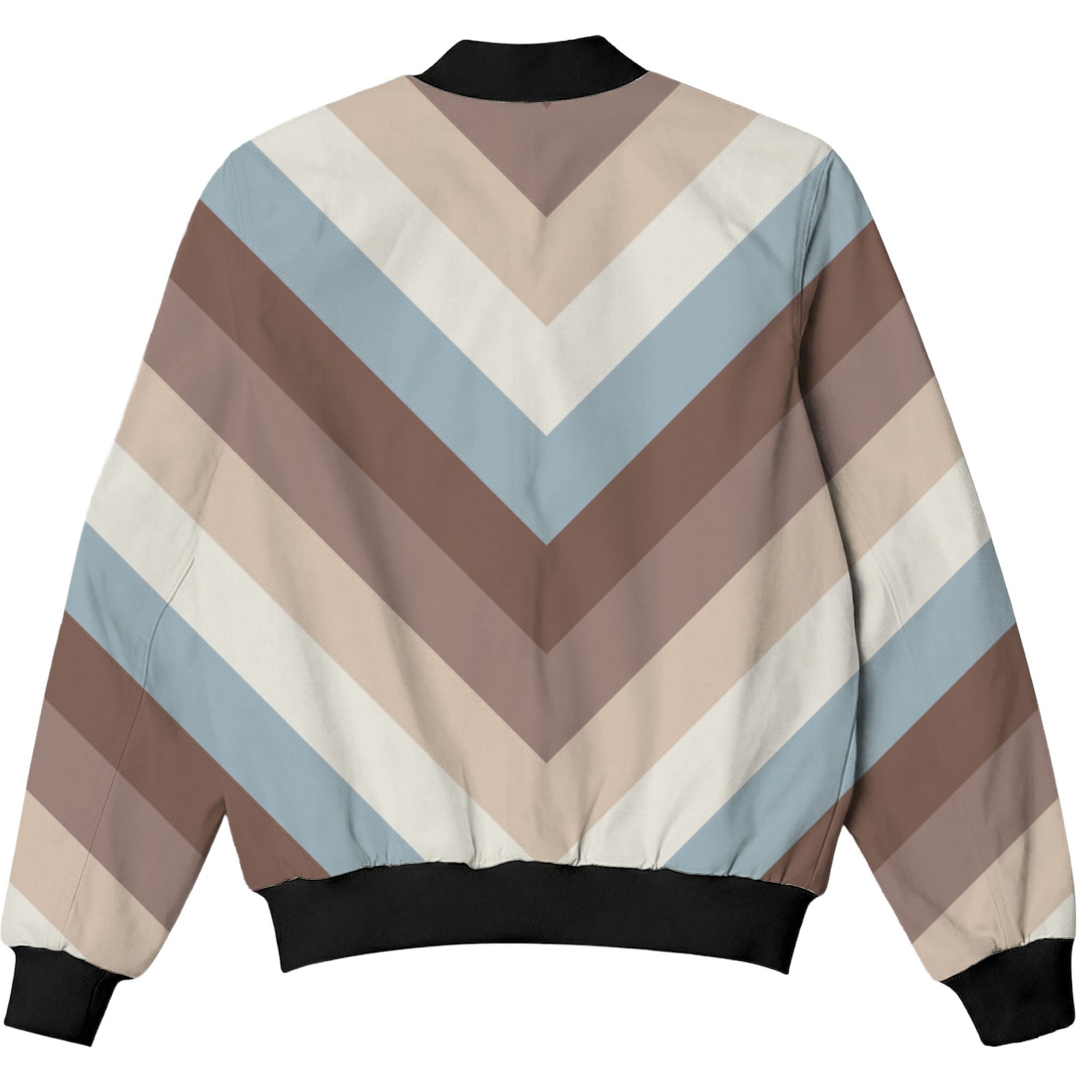 Almond Cream Chevron Kids Bomber Jacket - Image 2
