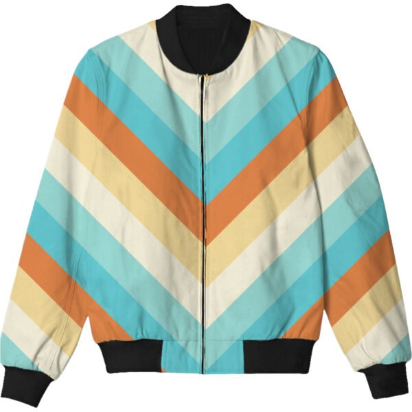 Apricot Shoreline Chevron Kids Bomber Jacket - Image 3