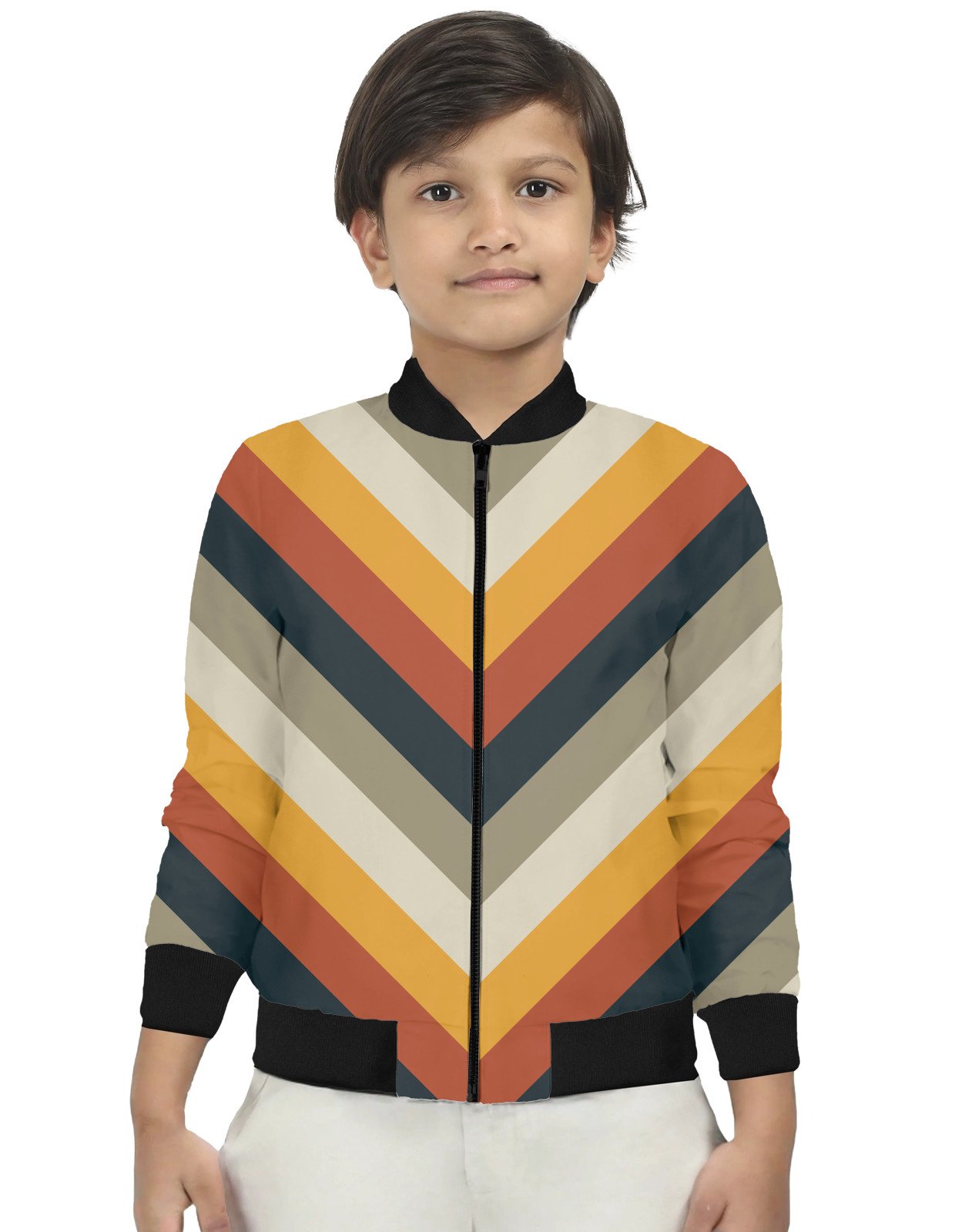 Autumn Veil Chevron Kids Bomber Jacket