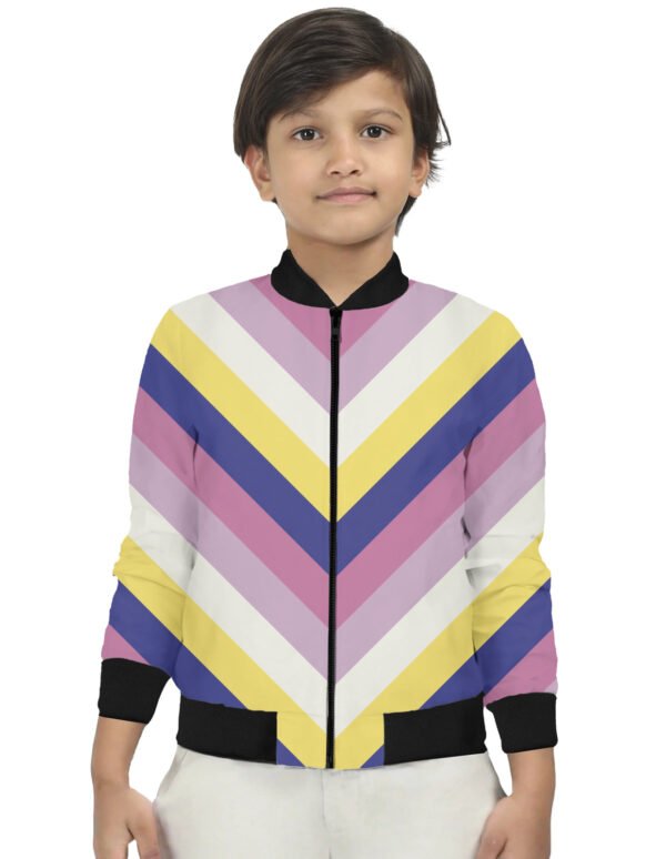 Berry Breeze Chevron Kids Bomber Jacket