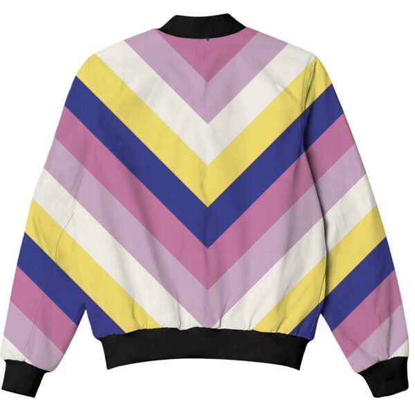 Berry Breeze Chevron Kids Bomber Jacket - Image 2
