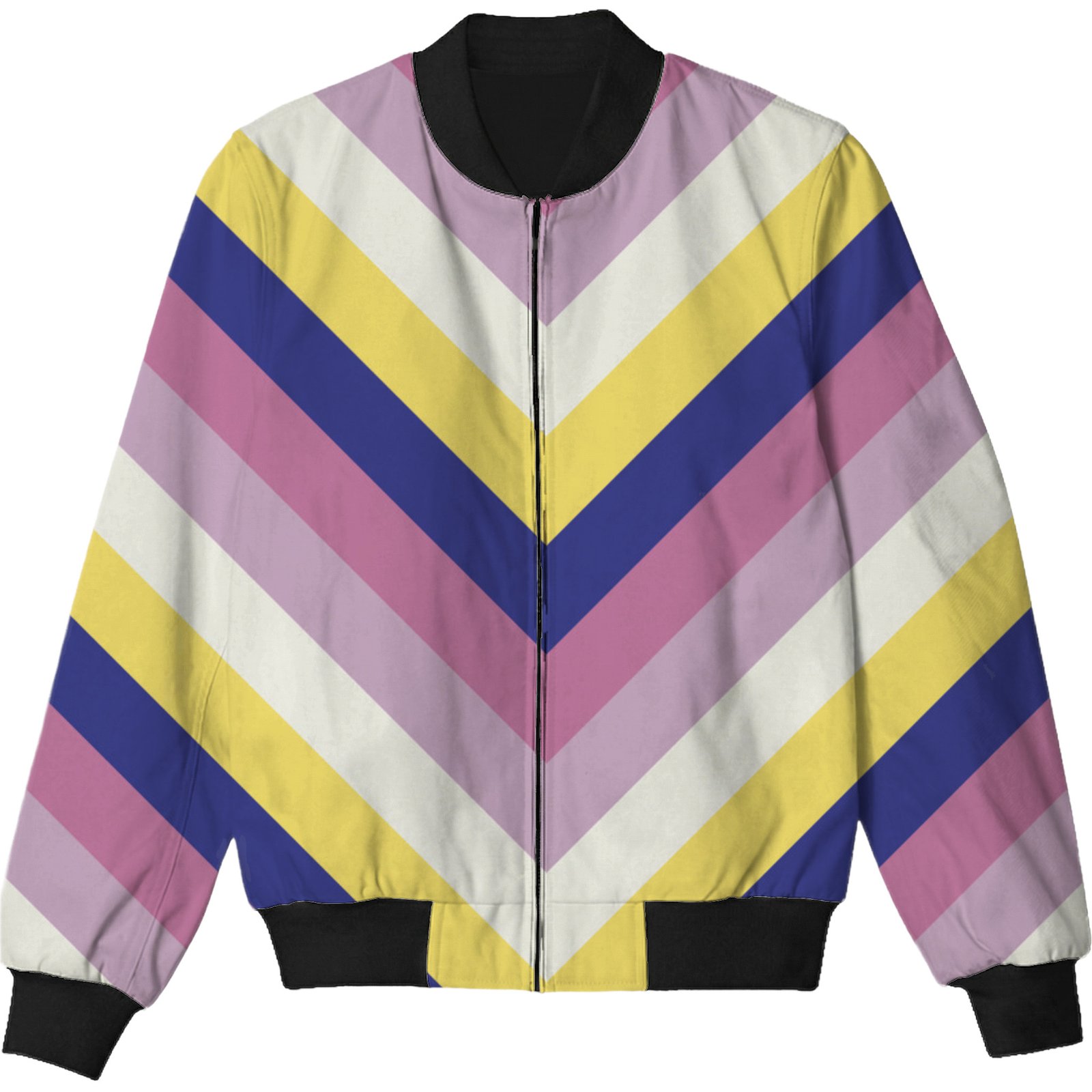 Berry Breeze Chevron Kids Bomber Jacket - Image 3