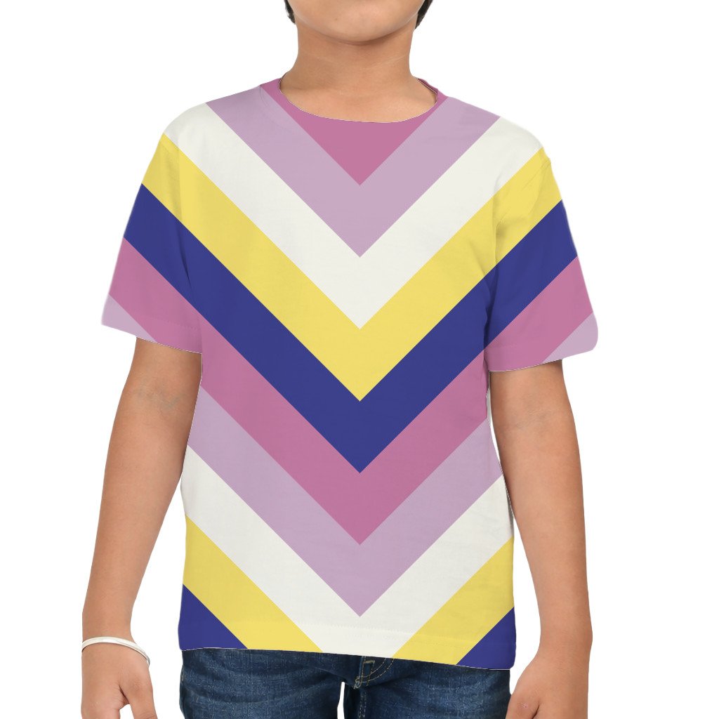 Berry Breeze Chevron Kids T-Shirt - Image 3