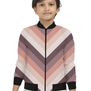 Blush Clay Chevron Kids Bomber Jacket