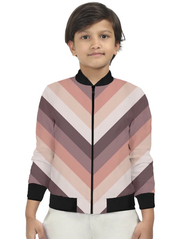 Blush Clay Chevron Kids Bomber Jacket