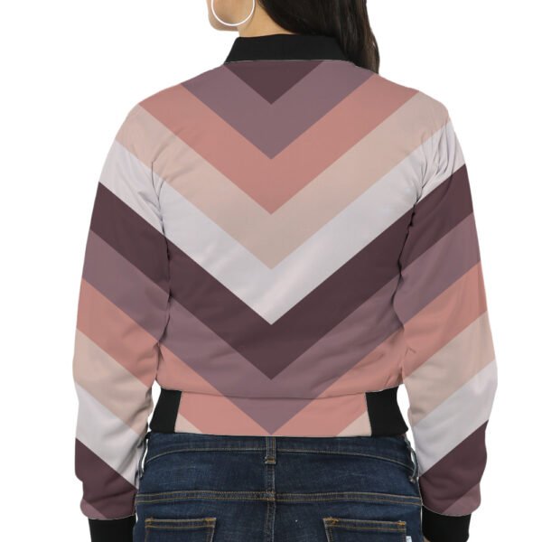 Blush Clay Chevron Women Bomber Jacket - Image 2
