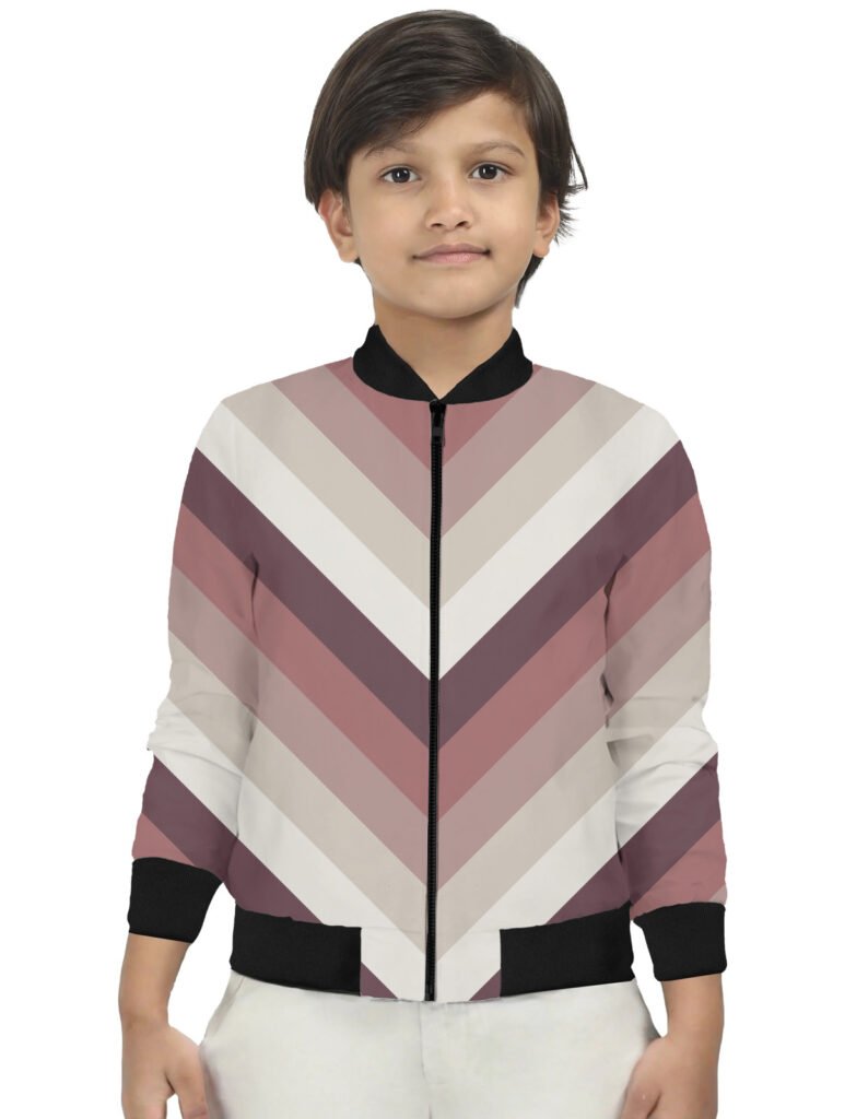 Blush Memory Chevron Kids Bomber Jacket