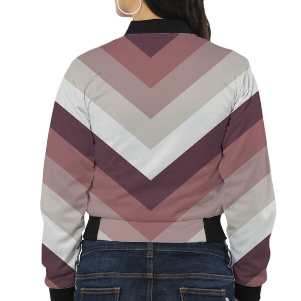 Blush Memory Chevron Women Bomber Jacket - Image 2