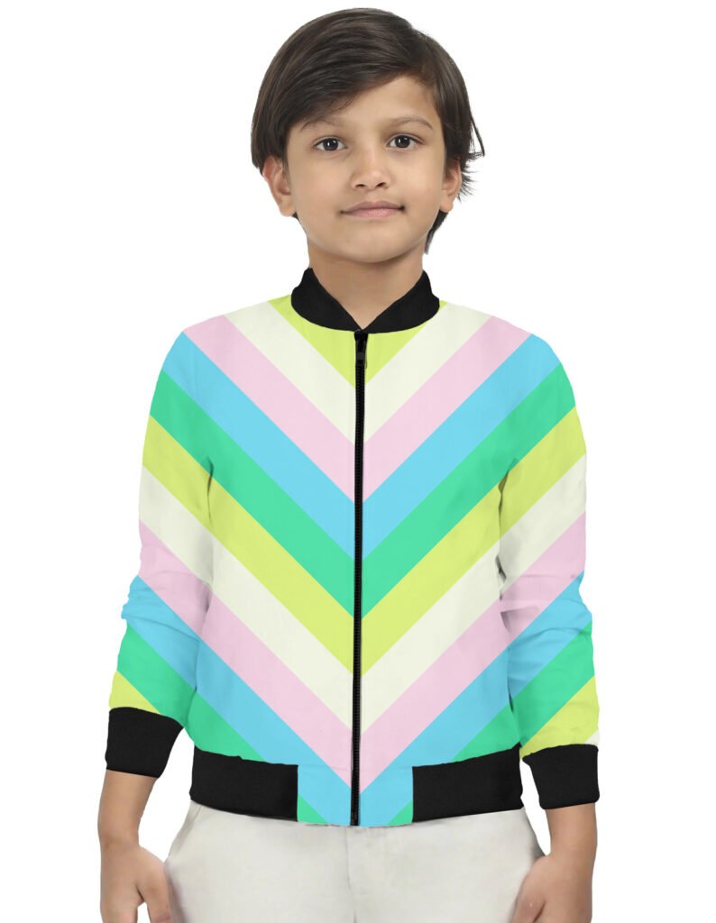 Bubble Beach Chevron Kids Bomber Jacket