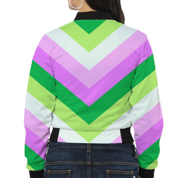 Bubble Pop Chevron Women Bomber Jacket - Image 2