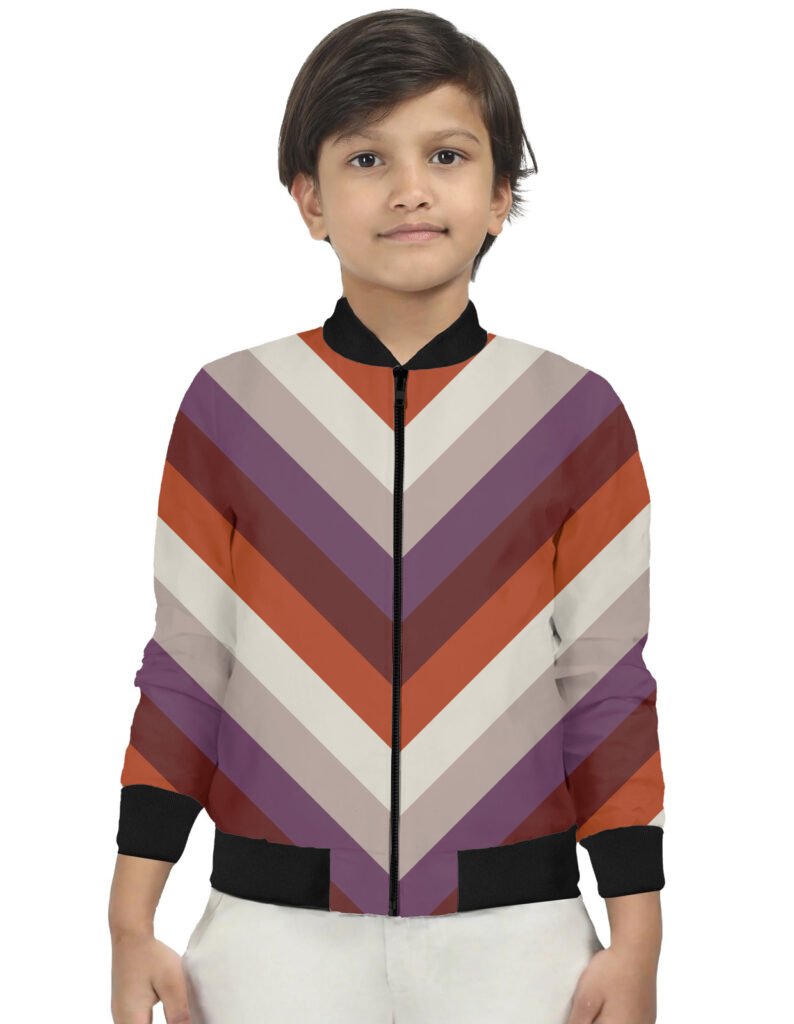 Burnt Orchard Chevron Kids Bomber Jacket