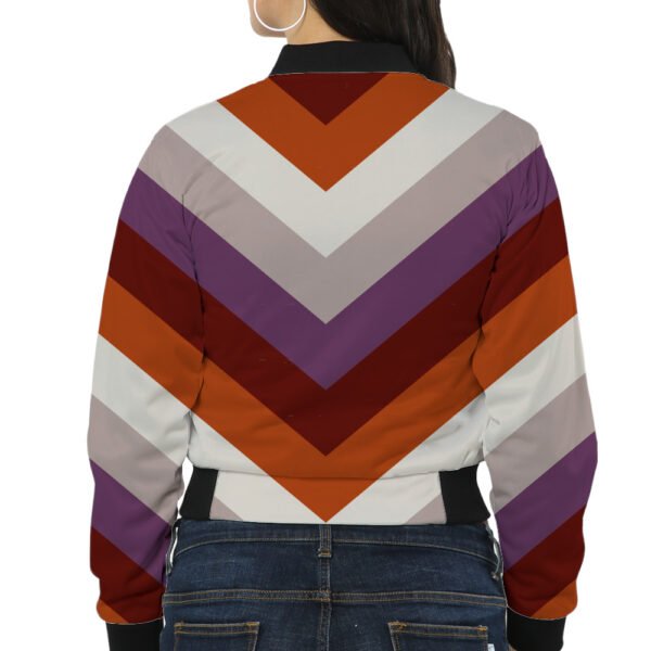 Burnt Orchard Chevron Women Bomber Jacket - Image 2