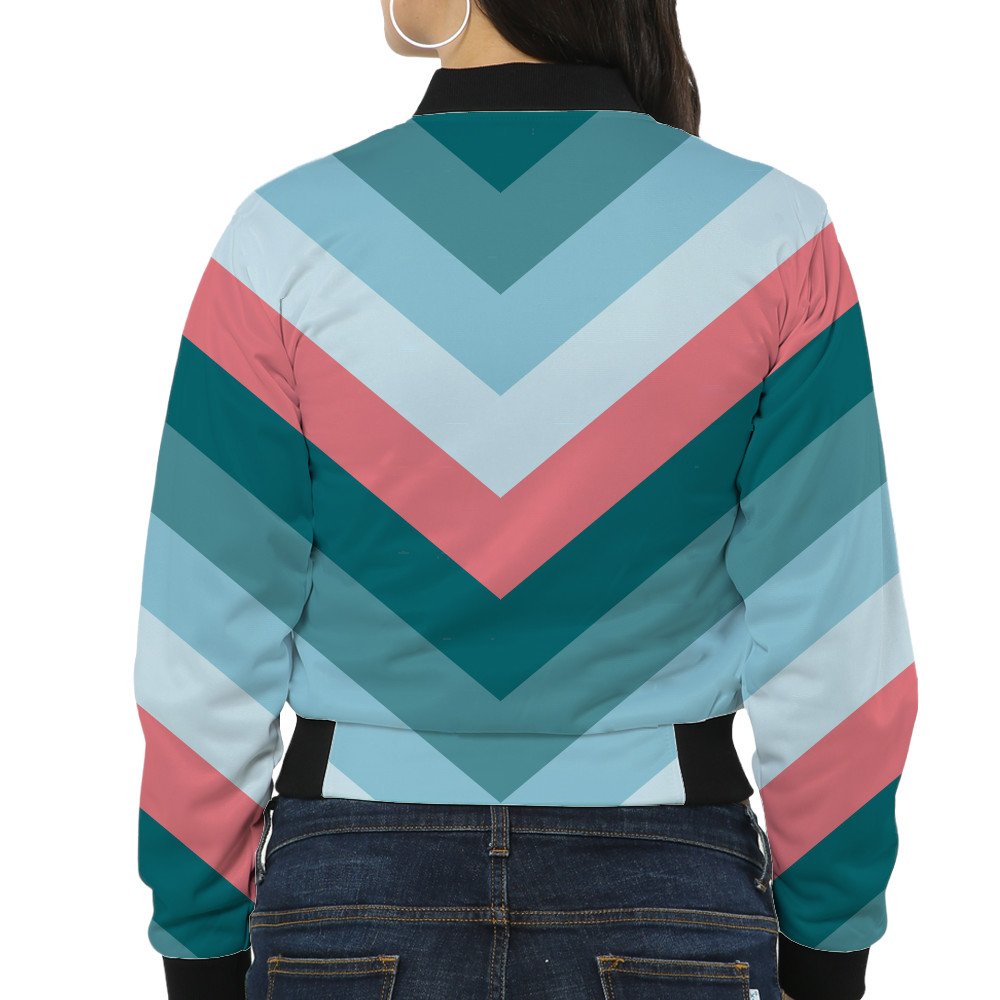 Calmwave Chevron Women Bomber Jacket - Image 2