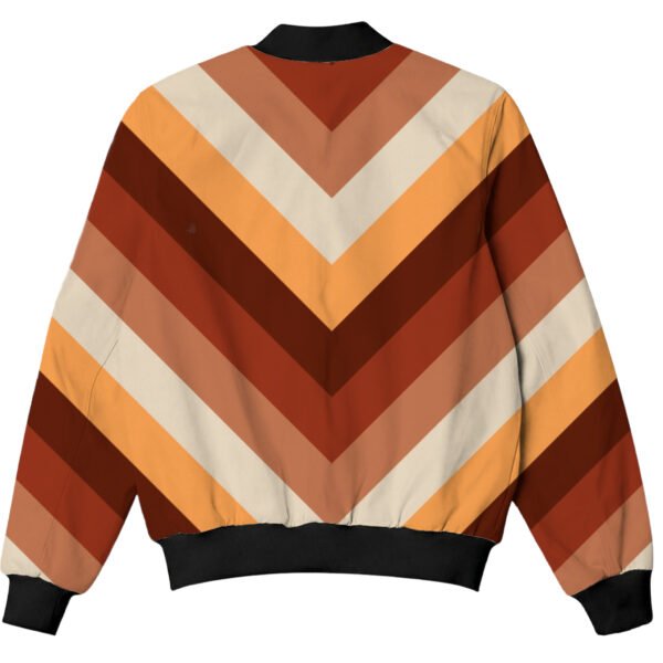 Chestnut Brown Chevron Kids Bomber Jacket - Image 2