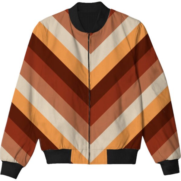 Chestnut Brown Chevron Kids Bomber Jacket - Image 3