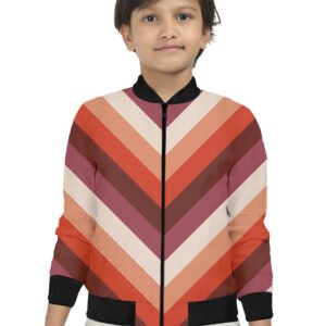 Cinnamon Bark Chevron Kids Bomber Jacket