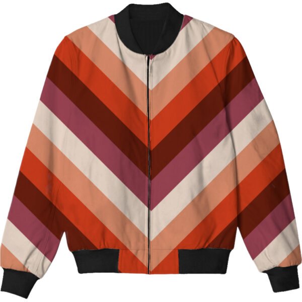 Cinnamon Bark Chevron Kids Bomber Jacket - Image 3
