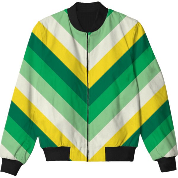 Citrus Leaves Chevron Kids Bomber Jacket - Image 3