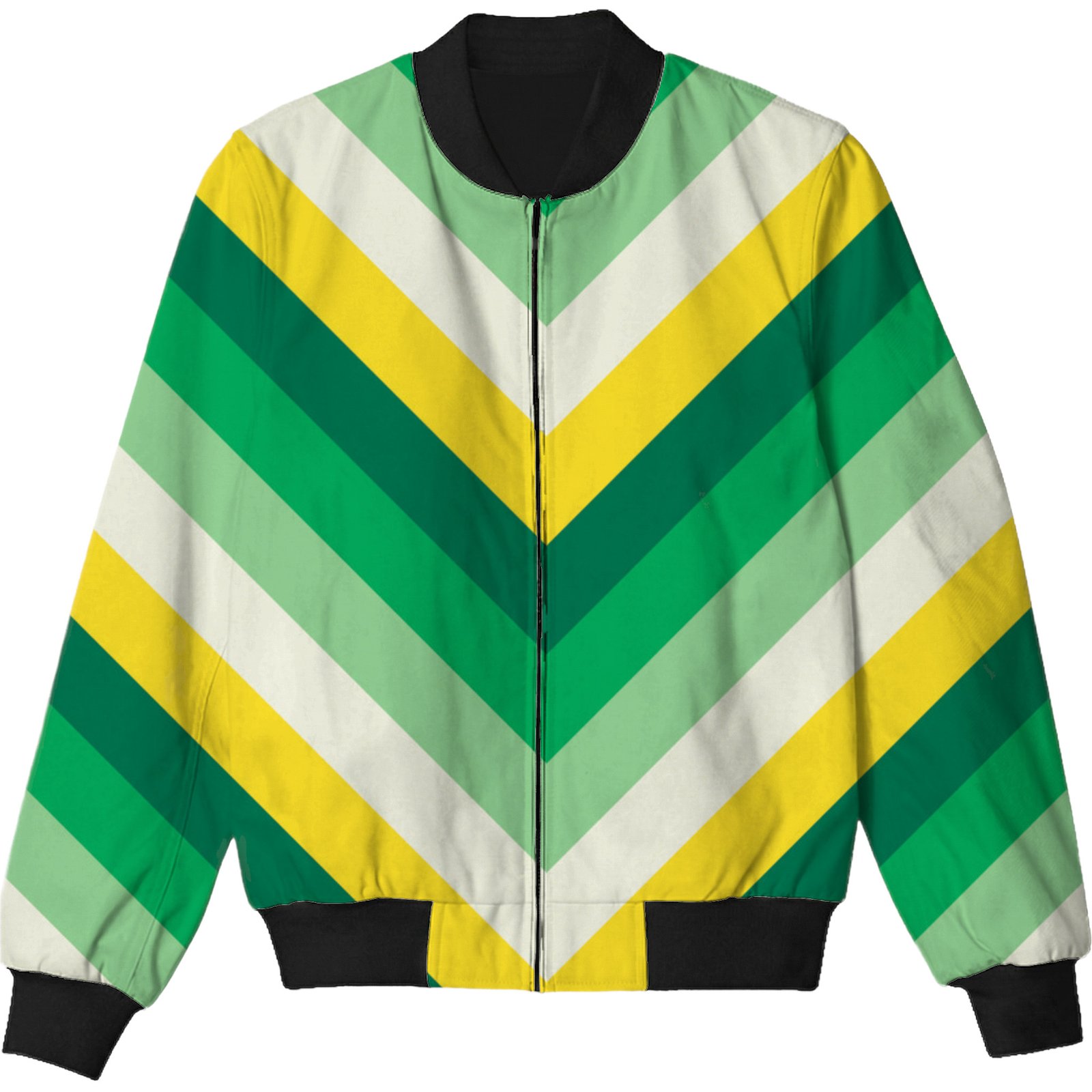 Citrus Leaves Chevron Kids Bomber Jacket - Image 3