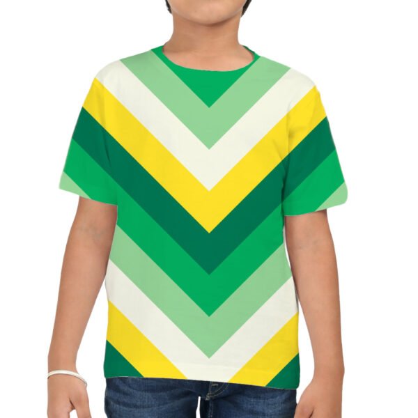 Citrus Leaves Chevron Kids T-Shirt - Image 3