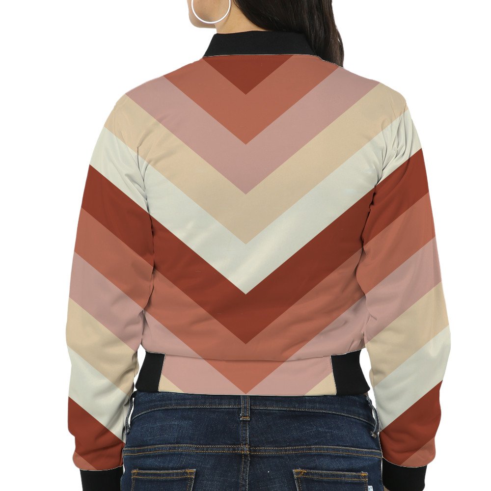 Clay Ember Chevron Women Bomber Jacket - Image 2