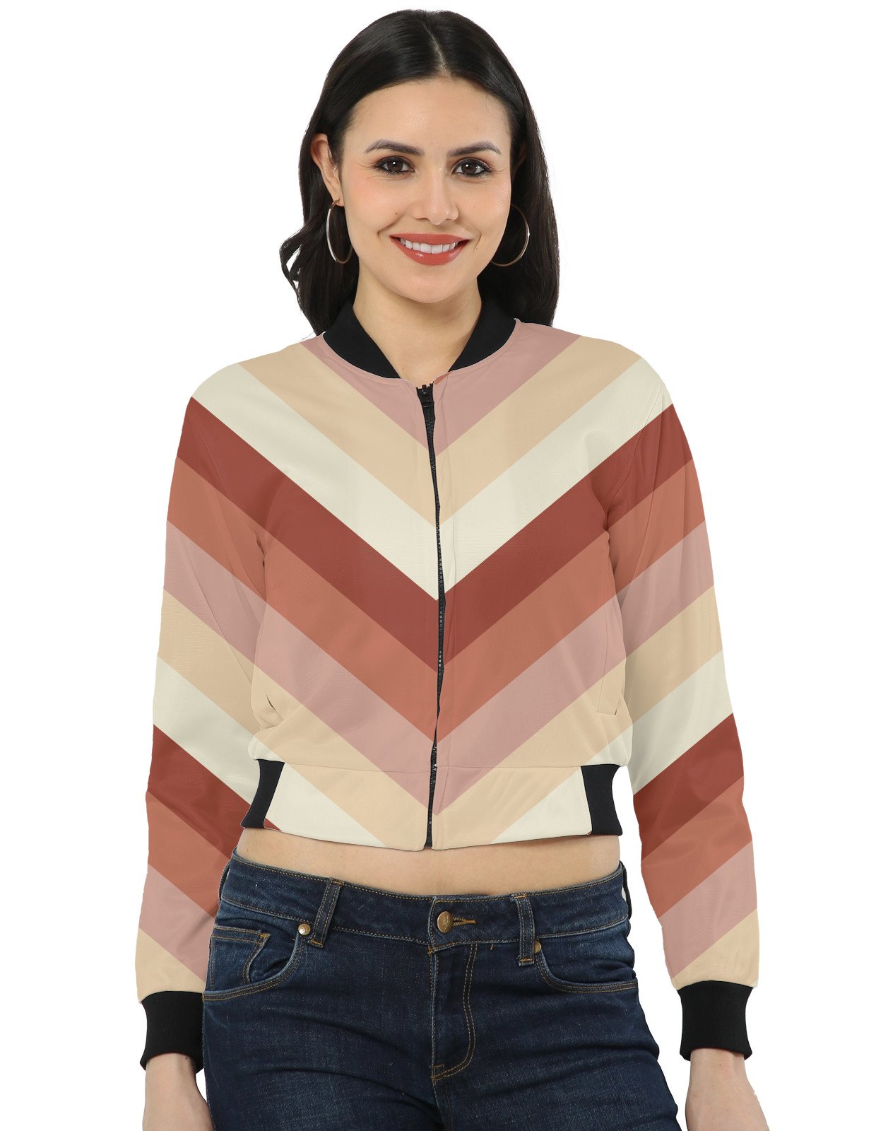 Clay Ember Chevron Women Bomber Jacket - Image 1