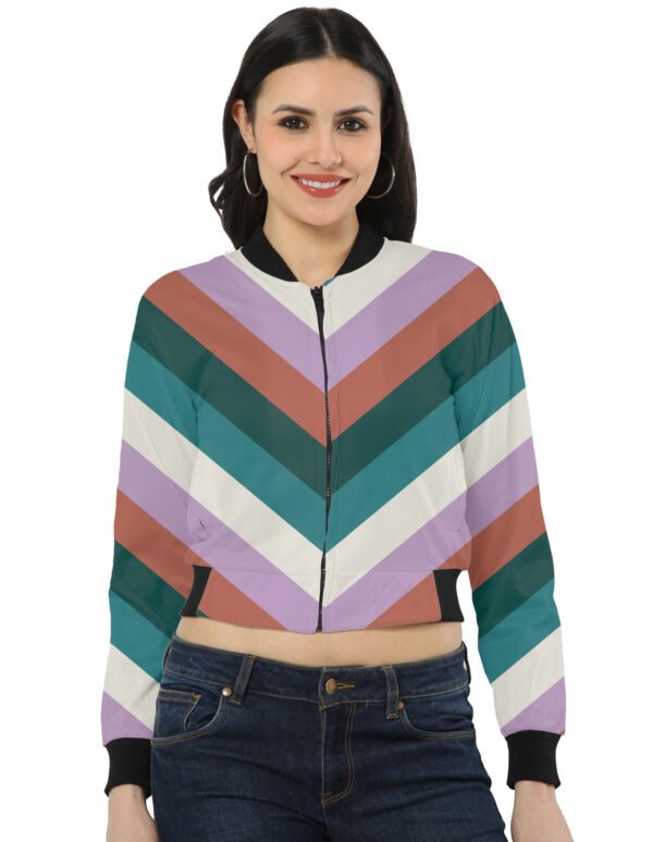 Coral Reef Chevron Women Bomber Jacket