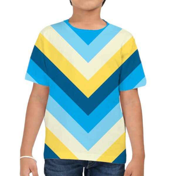 Daisy Splash Chevron Kids T-Shirt - Image 3