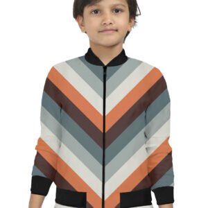 Dark Ember Chevron Kids Bomber Jacket