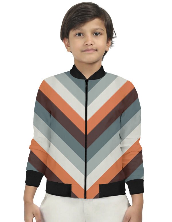 Dark Ember Chevron Kids Bomber Jacket