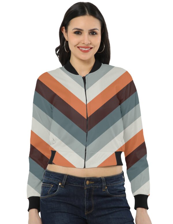 Dark Ember Chevron Women Bomber Jacket