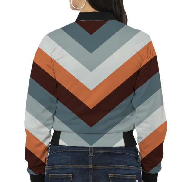 Dark Ember Chevron Women Bomber Jacket - Image 2