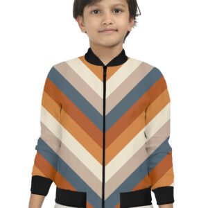 Dusty Clay Chevron Kids Bomber Jacket