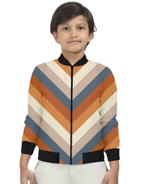 Dusty Clay Chevron Kids Bomber Jacket