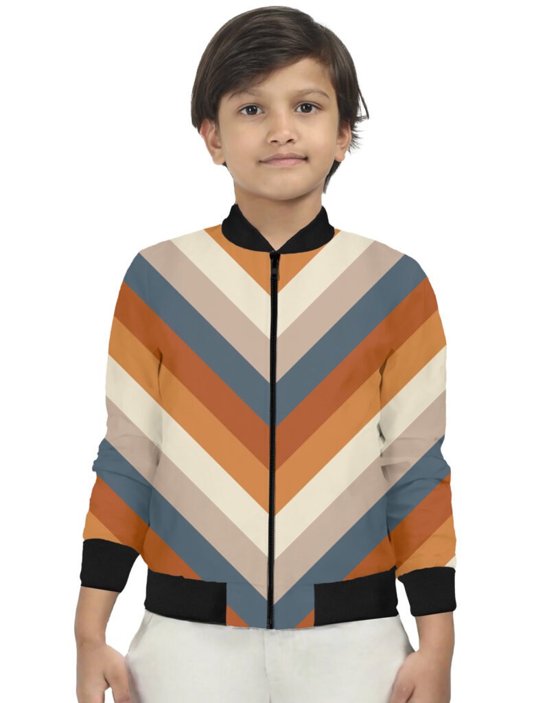 Dusty Clay Chevron Kids Bomber Jacket
