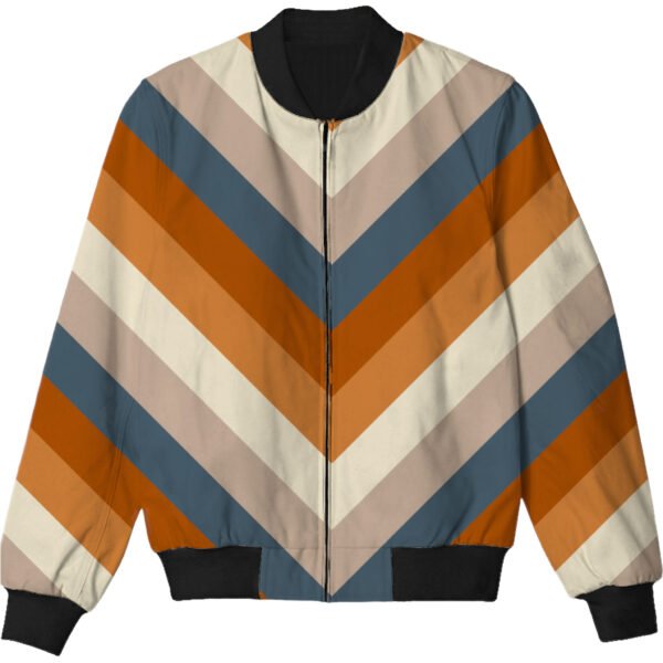 Dusty Clay Chevron Kids Bomber Jacket - Image 3