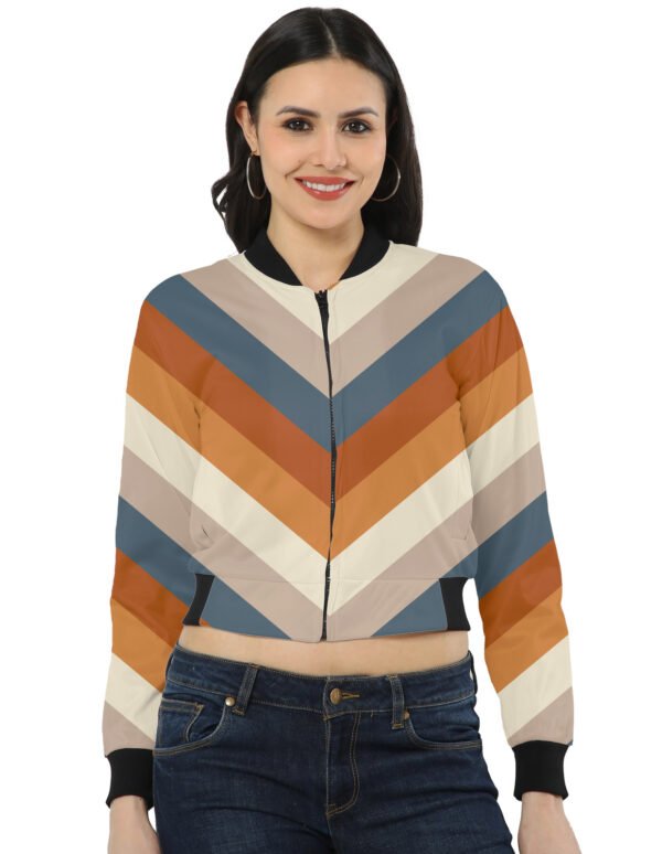 Dusty Clay Chevron Women Bomber Jacket