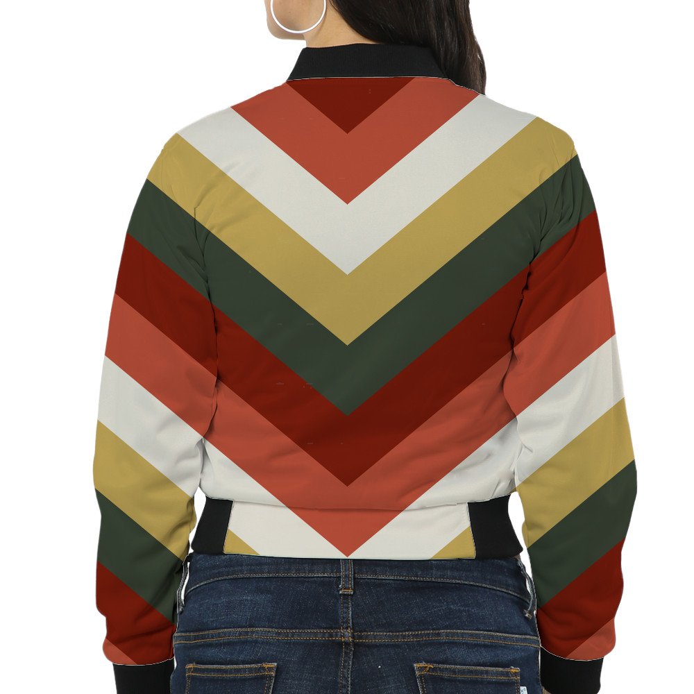 Evergreen Shadow Chevron Women Bomber Jacket - Image 2