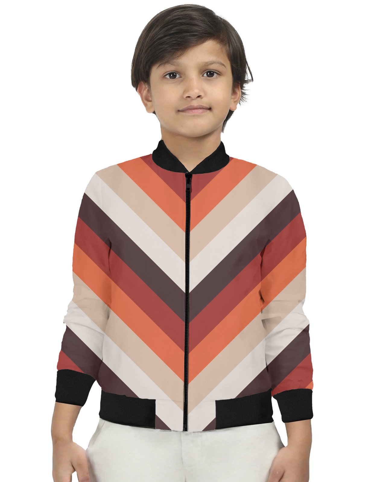 Flame Dance Chevron Kids Bomber Jacket