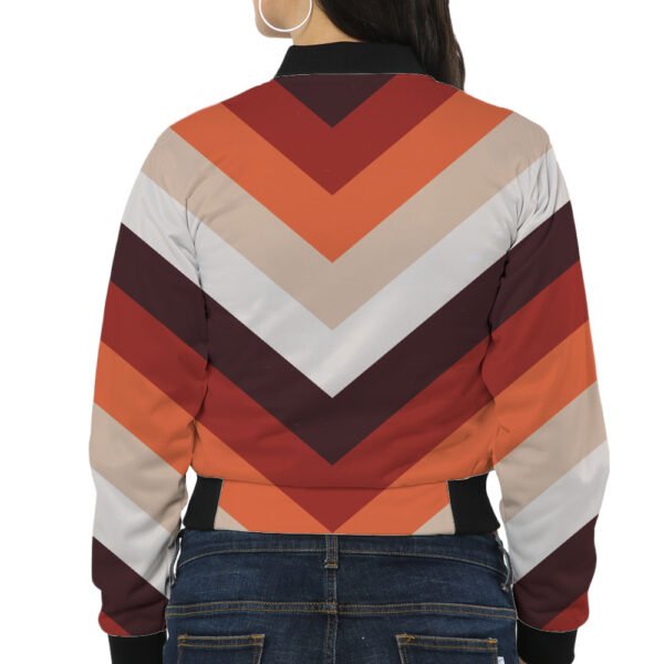 Flame Dance Chevron Women Bomber Jacket - Image 2