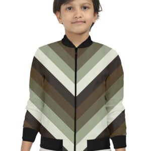 Forest Moss Chevron Kids Bomber Jacket