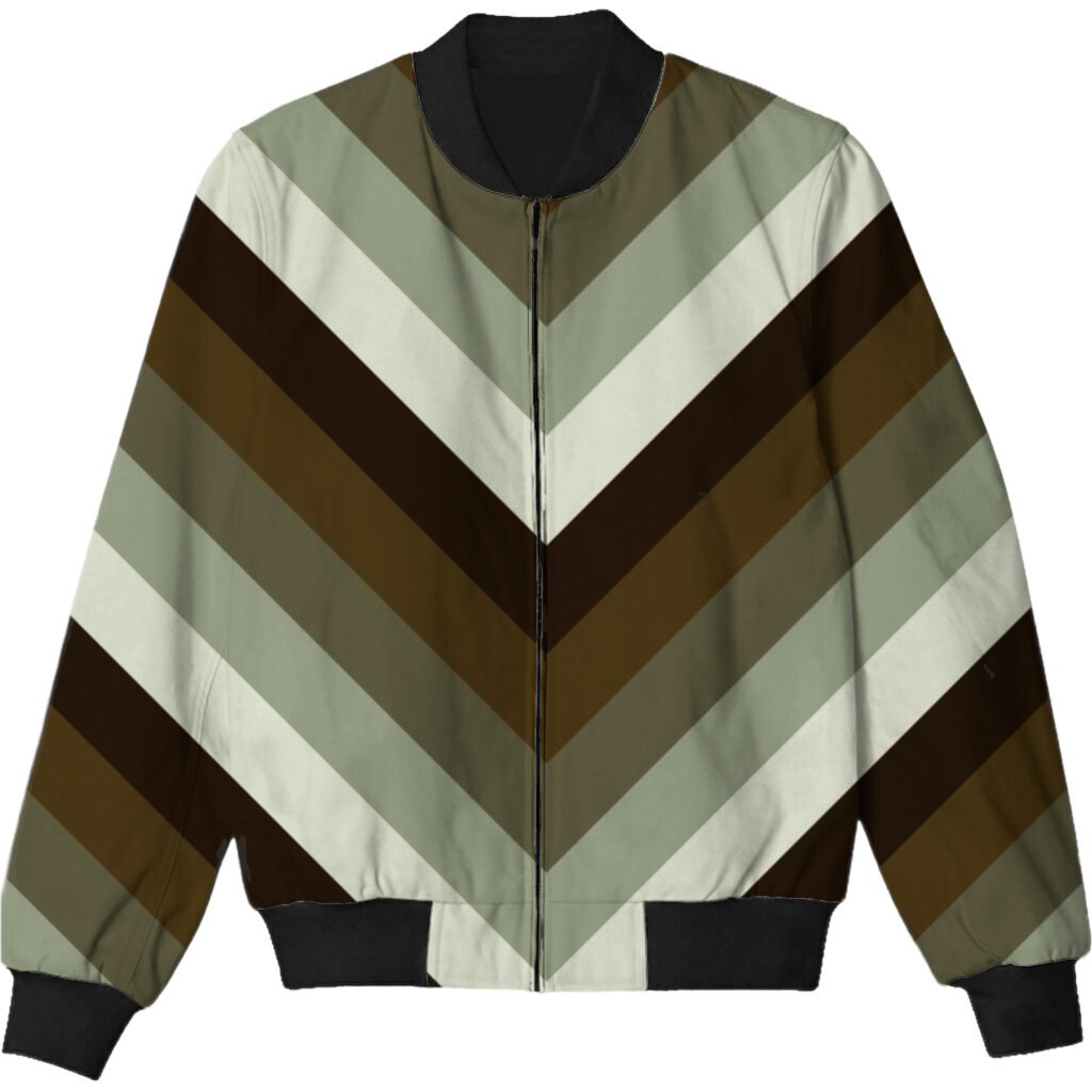 Forest Moss Chevron Kids Bomber Jacket