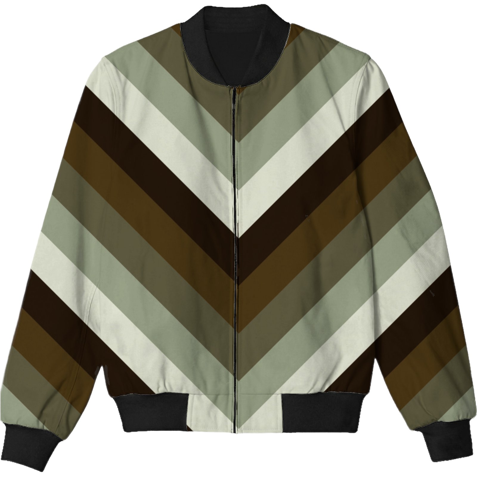 Forest Moss Chevron Kids Bomber Jacket - Image 3