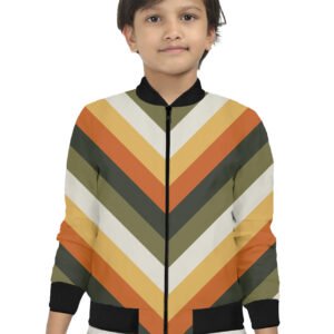 Forest Shadow Chevron Kids Bomber Jacket