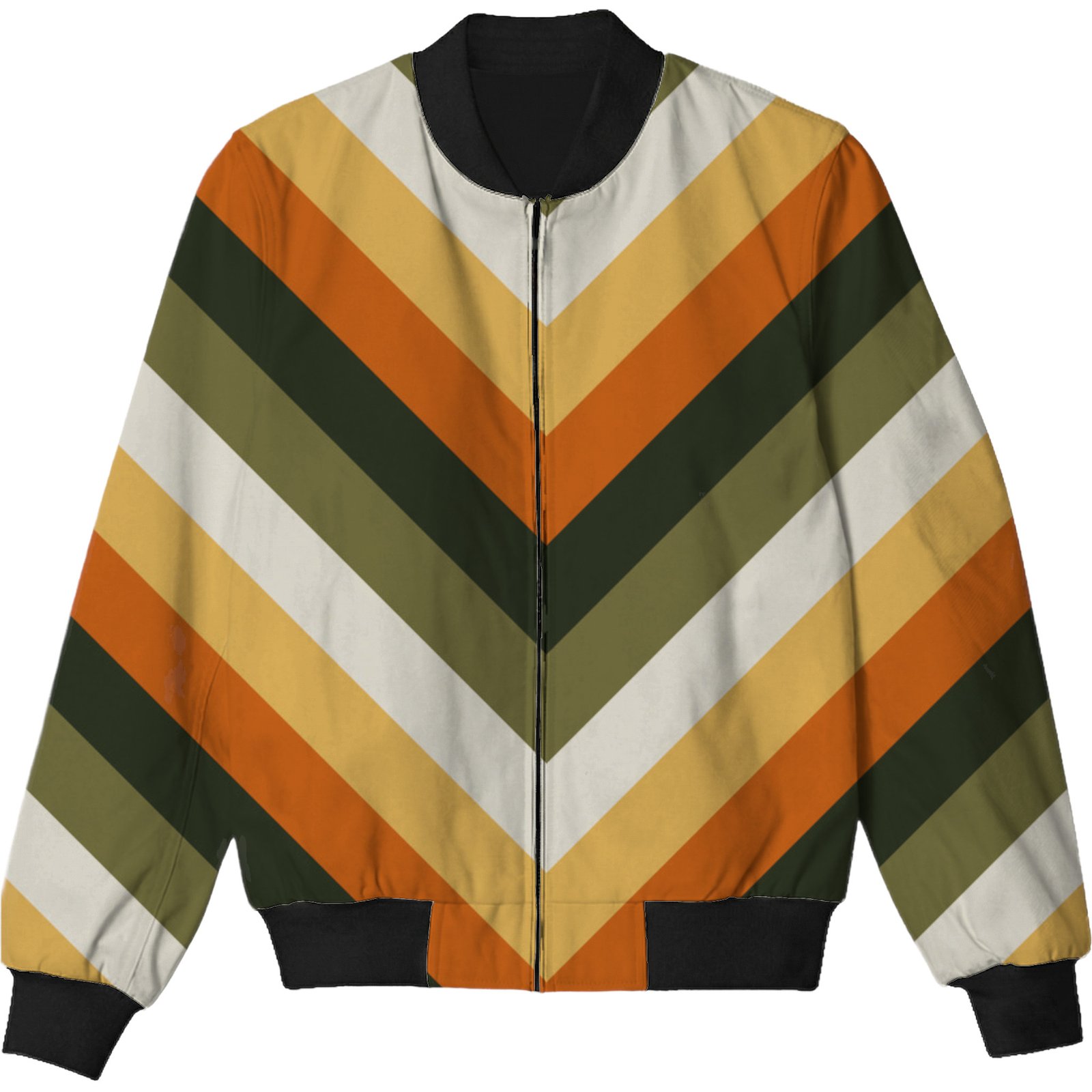 Forest Shadow Chevron Kids Bomber Jacket - Image 3