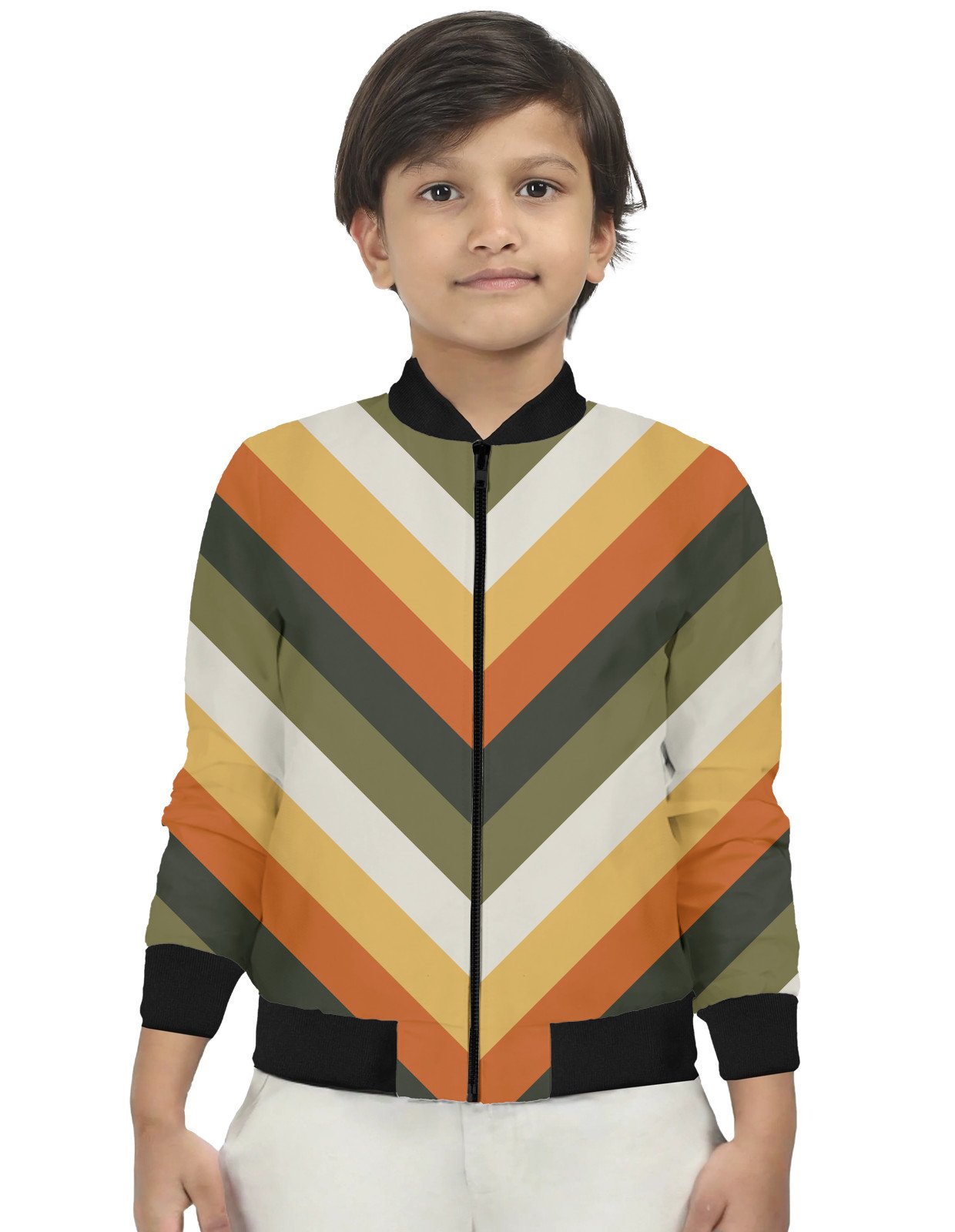 Forest Shadow Chevron Kids Bomber Jacket