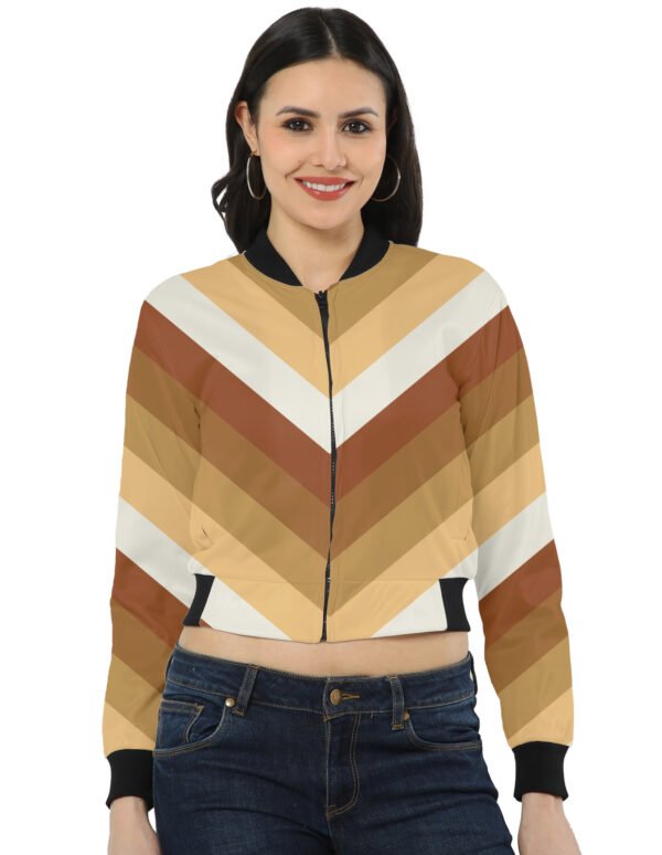 Golden Field Chevron Women Bomber Jacket