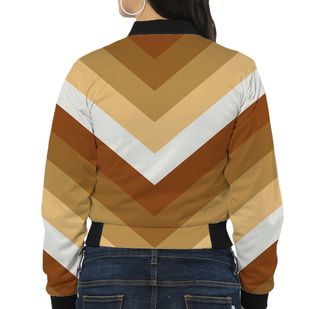 Golden Field Chevron Women Bomber Jacket - Image 2