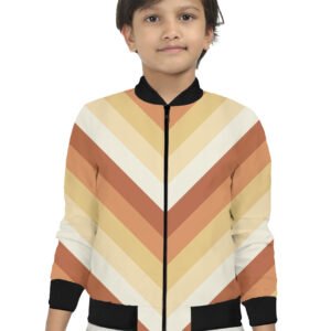 Golden Honey Chevron Kids Bomber Jacket