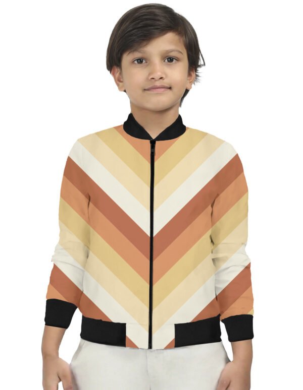 Golden Honey Chevron Kids Bomber Jacket
